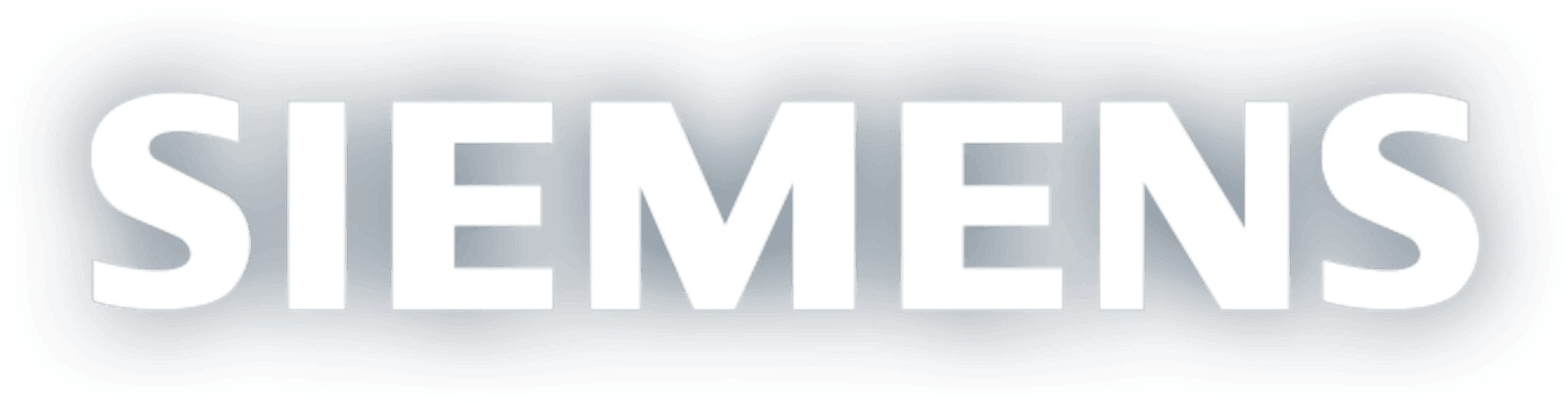 The Siemens logo displays the brand name 'Siemens' in a white-colored font, featuring a distinctive 'S'.